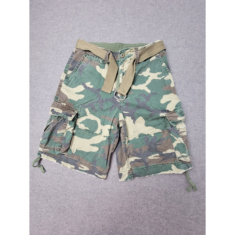 Rothco Men's Infantry Utility Camo Cargo Shorts Small-Regular Belted Cotton